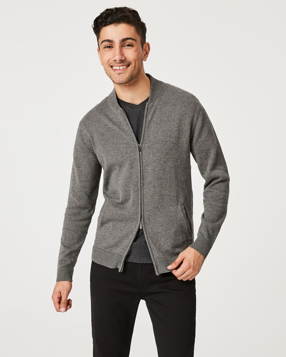 Nova Zip Cardigan, Mid Grey Marle, hi-res
